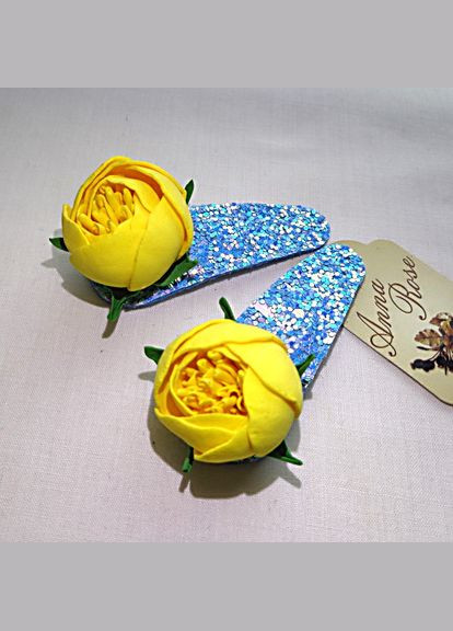 Шпилька тик так з квітами з фоамірану ручної роботи "Жовта троянда" No Brand (349842908)