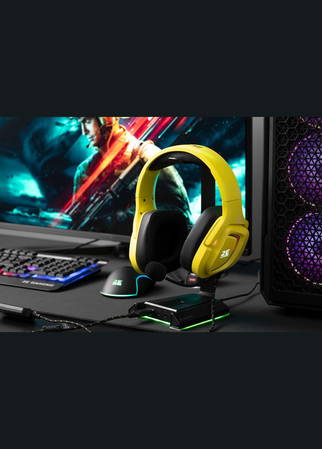 Подставка 3в1 для гарнитуры GST320 RGB 7.1 USB Black 2E Gaming (314779249)