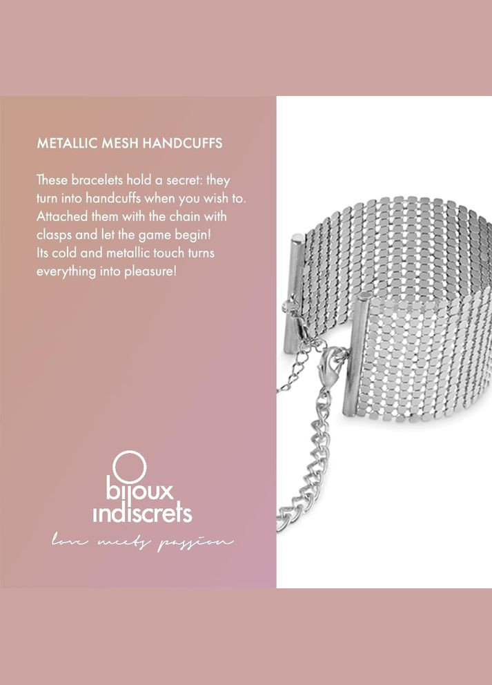 Серебряный демисезонный браслеты-наручники indiscrets серебряные, os Bijoux