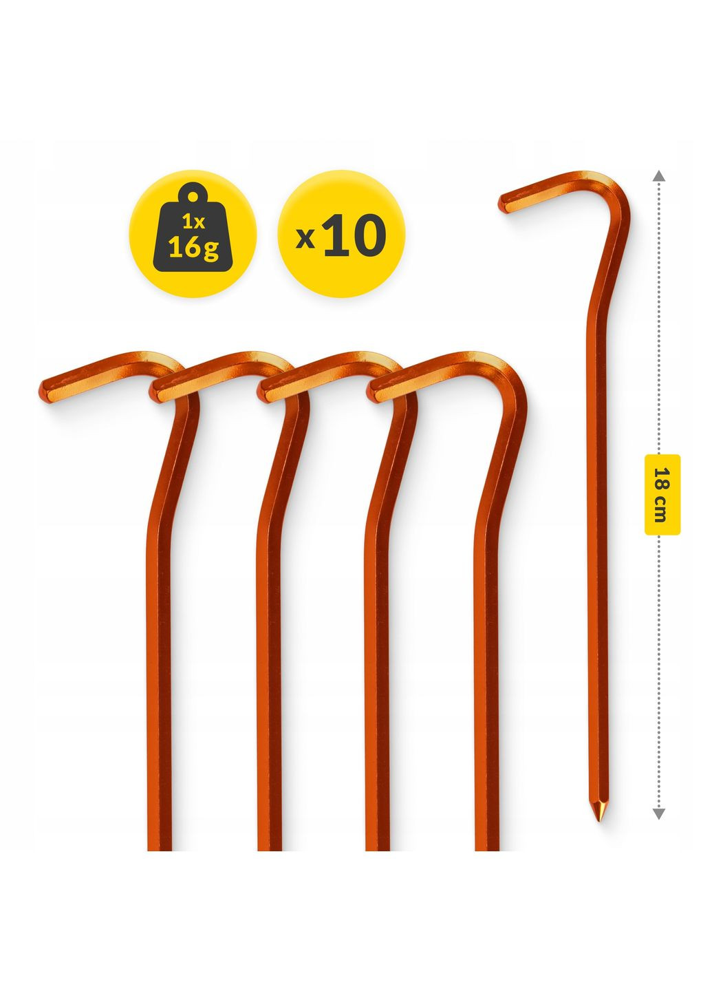 Набор колышков для палатки стальные 20 см 20 шт () Mountain Goat P-5905973406864 (352505990)