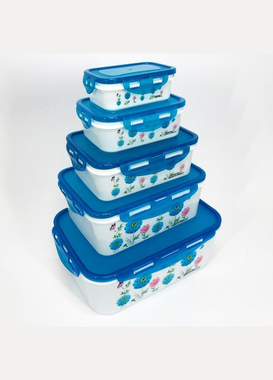 Набір контейнерів UN-1514 5шт. Колір: блакитний Unique (364664853)