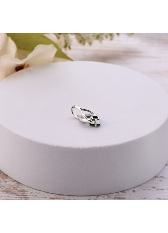 Серебряный кулон Листочек Вербочки с зеленым камнем Emerald 925 Zirkon Skifska Etnika (364202487)