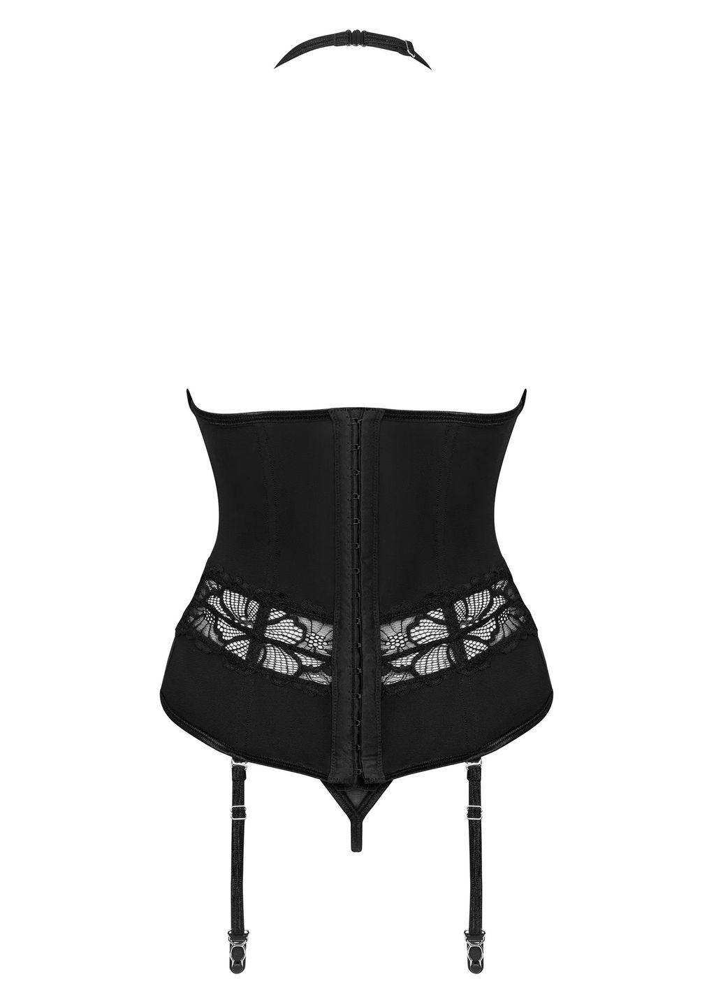Корсет з прозорим верхом та пажами для панчох Serafia corset Obsessive (351583619)