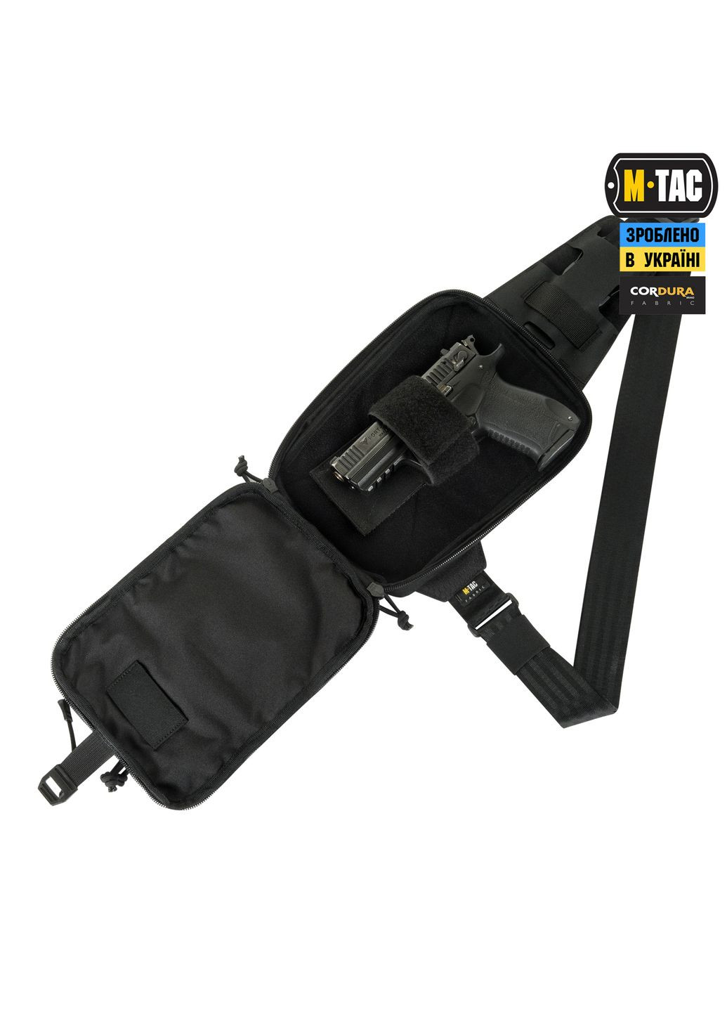 Сумка Sling Pistol Bag Elite Hex с липучкой Black M-TAC (303261848)