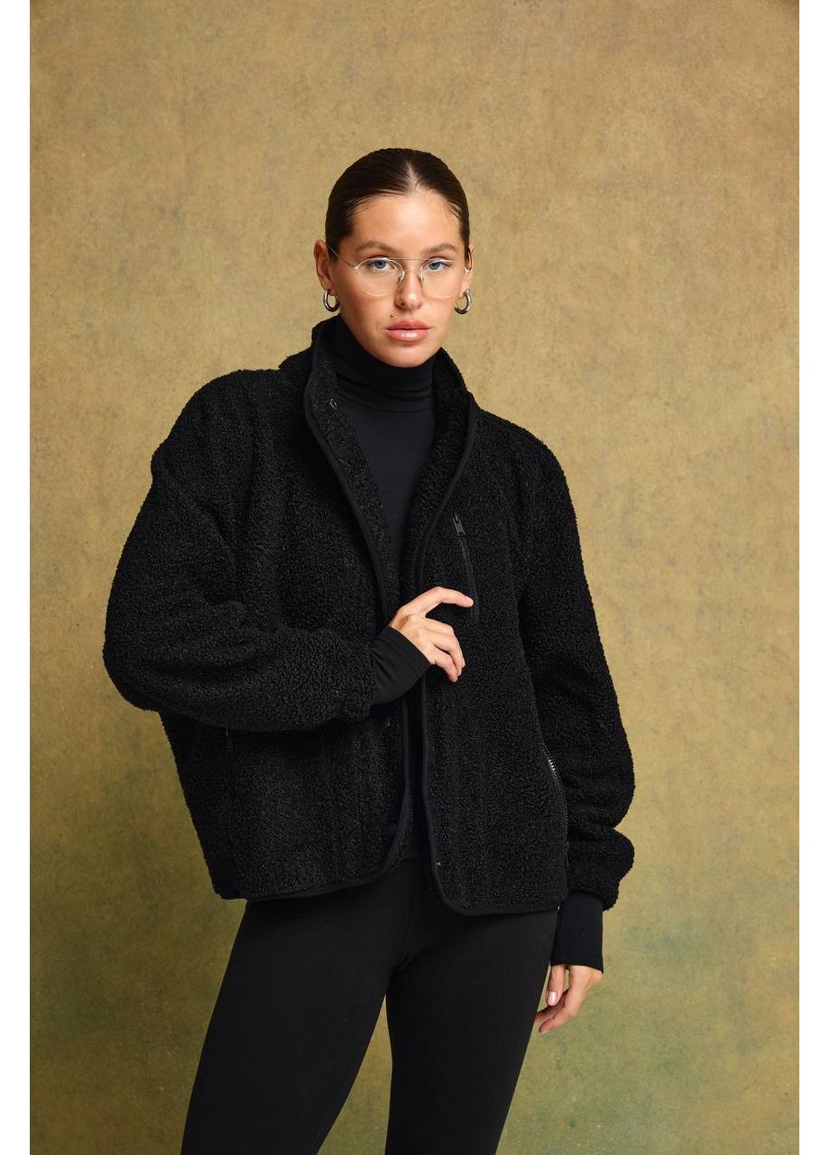 Бомбер женский из плюша (тедди) на флисе (универсальный размер) DK/DL Мода без кордонів на молнии (366447252)
