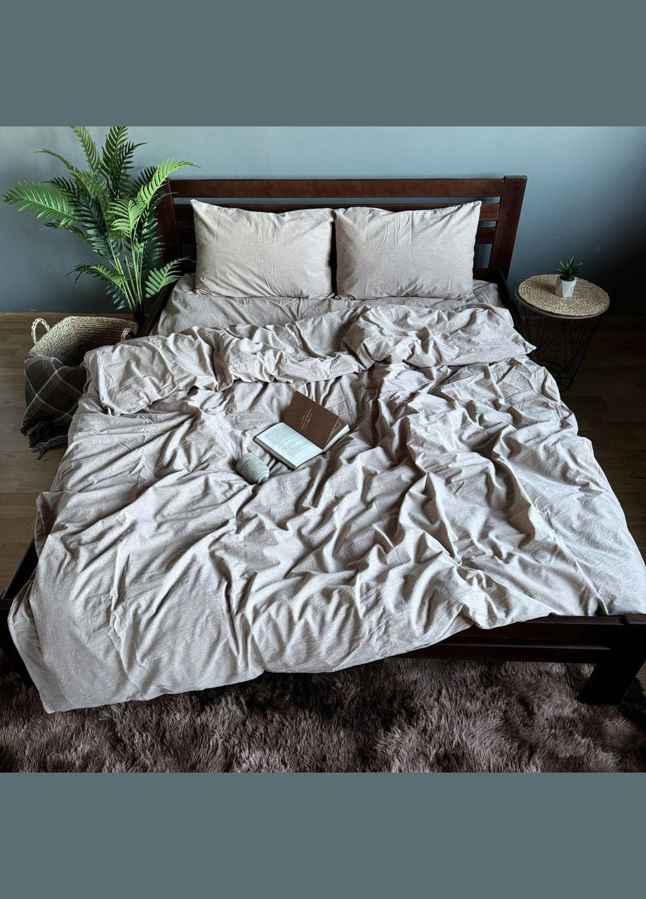 Хлопковое постельное белье Двуспальный 180х215 наволочка 70х70 2шт Беж (П4-post-var-bavovna-002-02) No Brand (316230787)