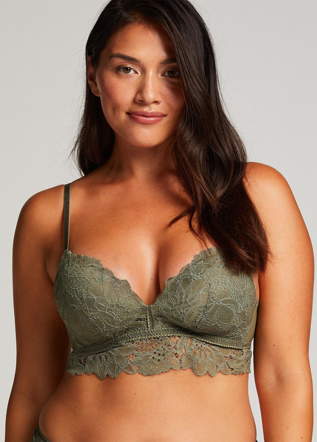 хаки бюстгальтер hunkemoller без косточек тонкий поролон Hunkenmoller без косточек полиэстер, полиамид