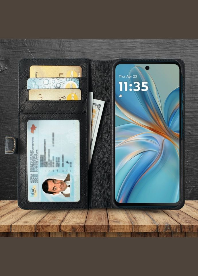 Чохолпортмоне Premium Wallet для Motorola Moto G75 Чорний (78331) Stenk (316651244)