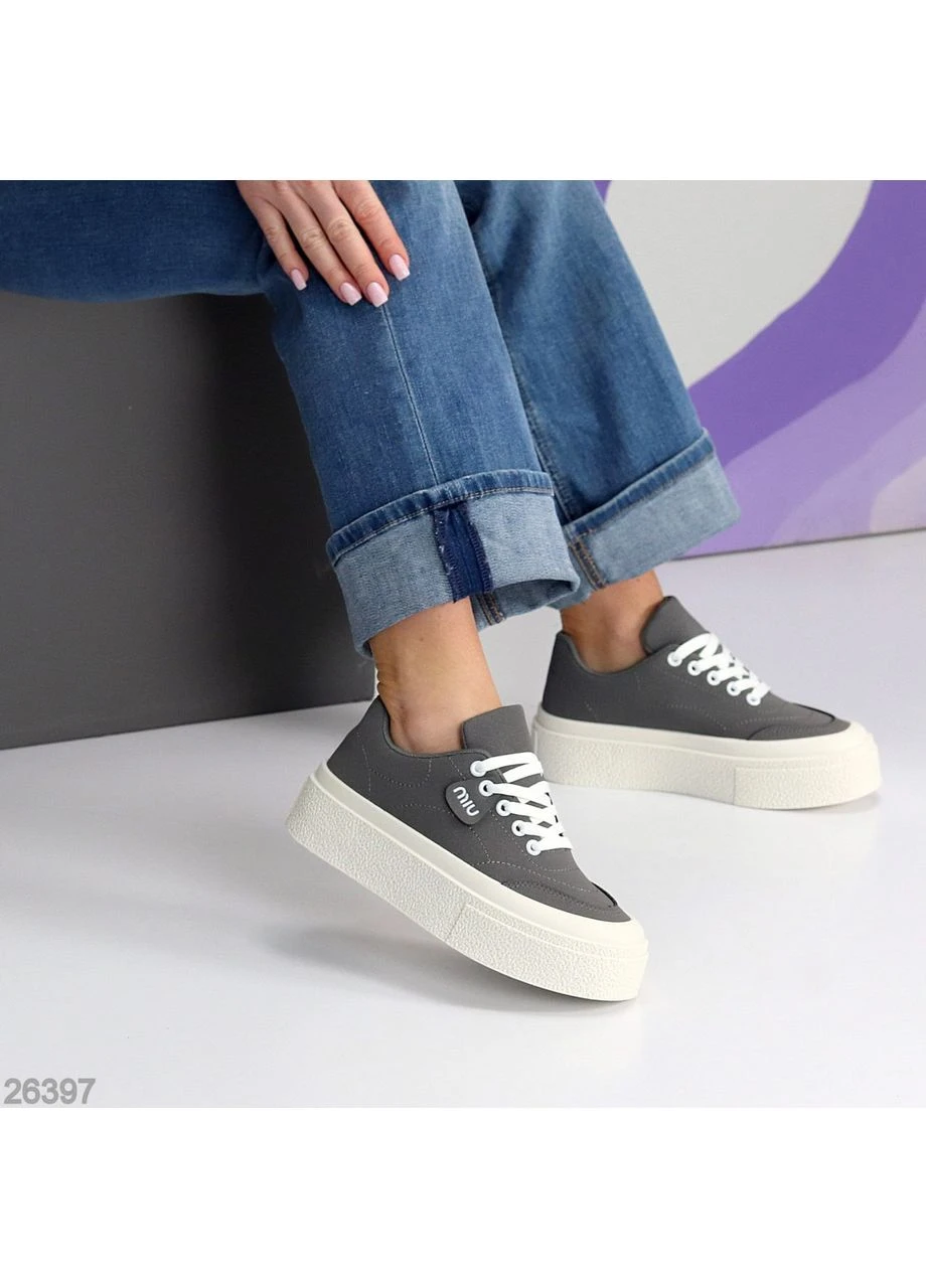 Сірі стильні жіночі кеди No Brand