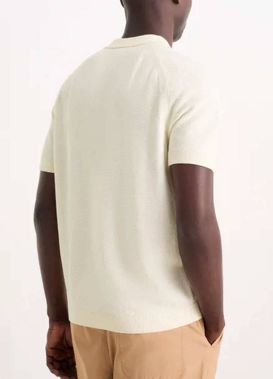 Молочная футболка-поло для мужчин C&A однотонная
