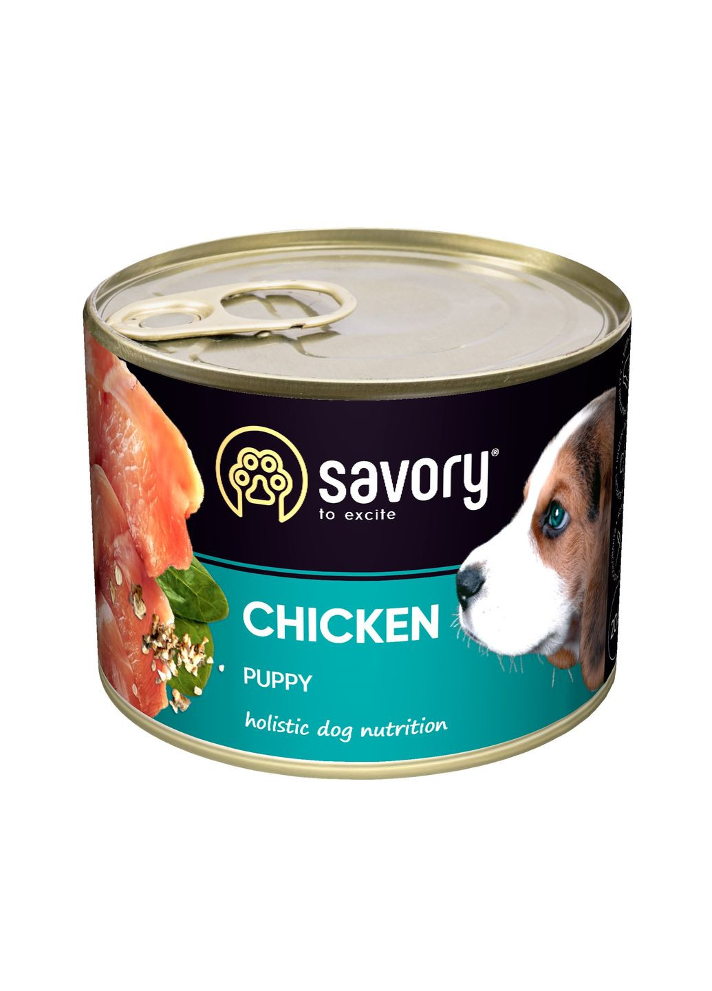 Вологий корм для цуценят з куркою 200 г (4820232630549) Savory (279563394)