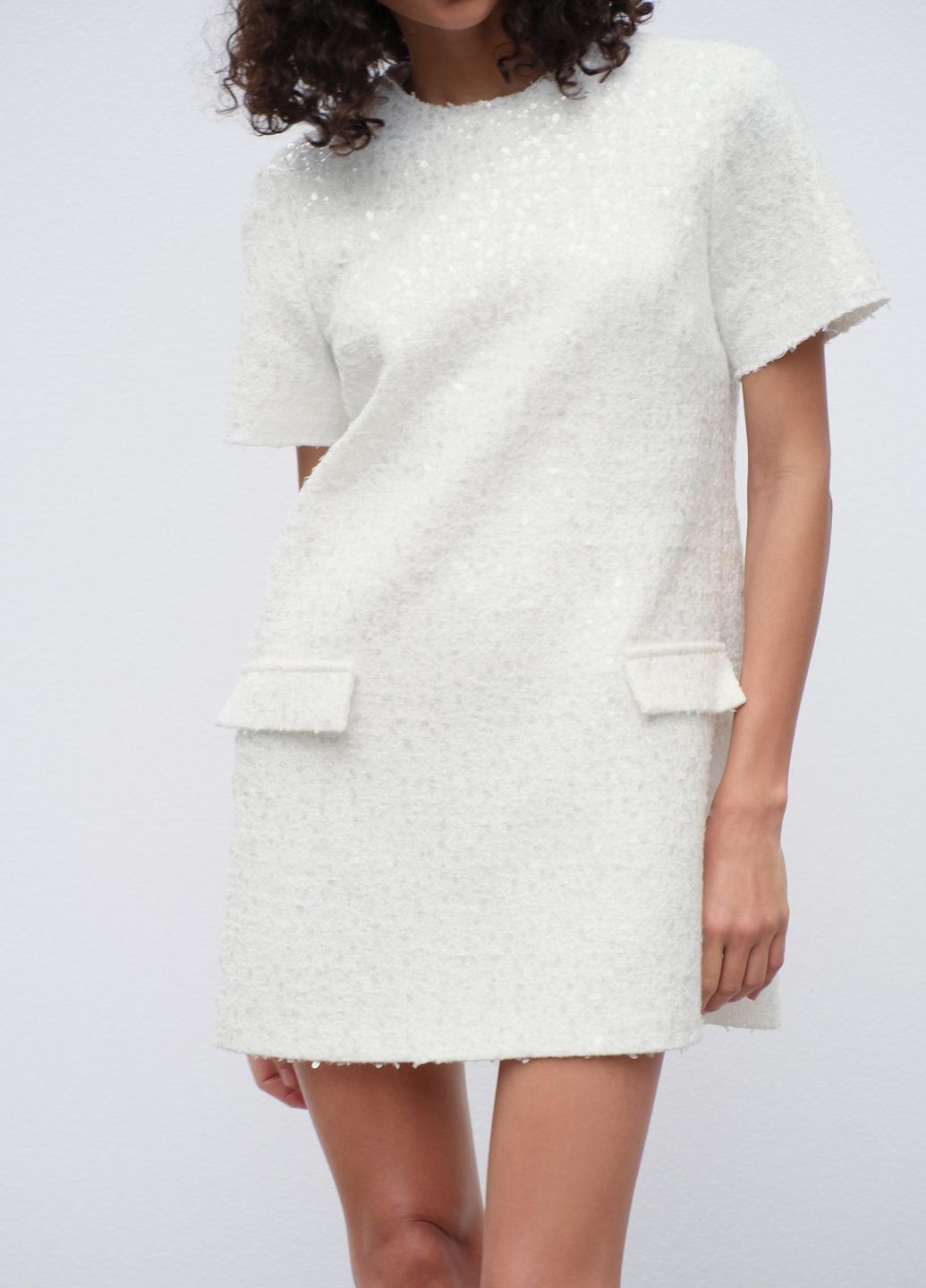 Белое праздничный платье Zara однотонное