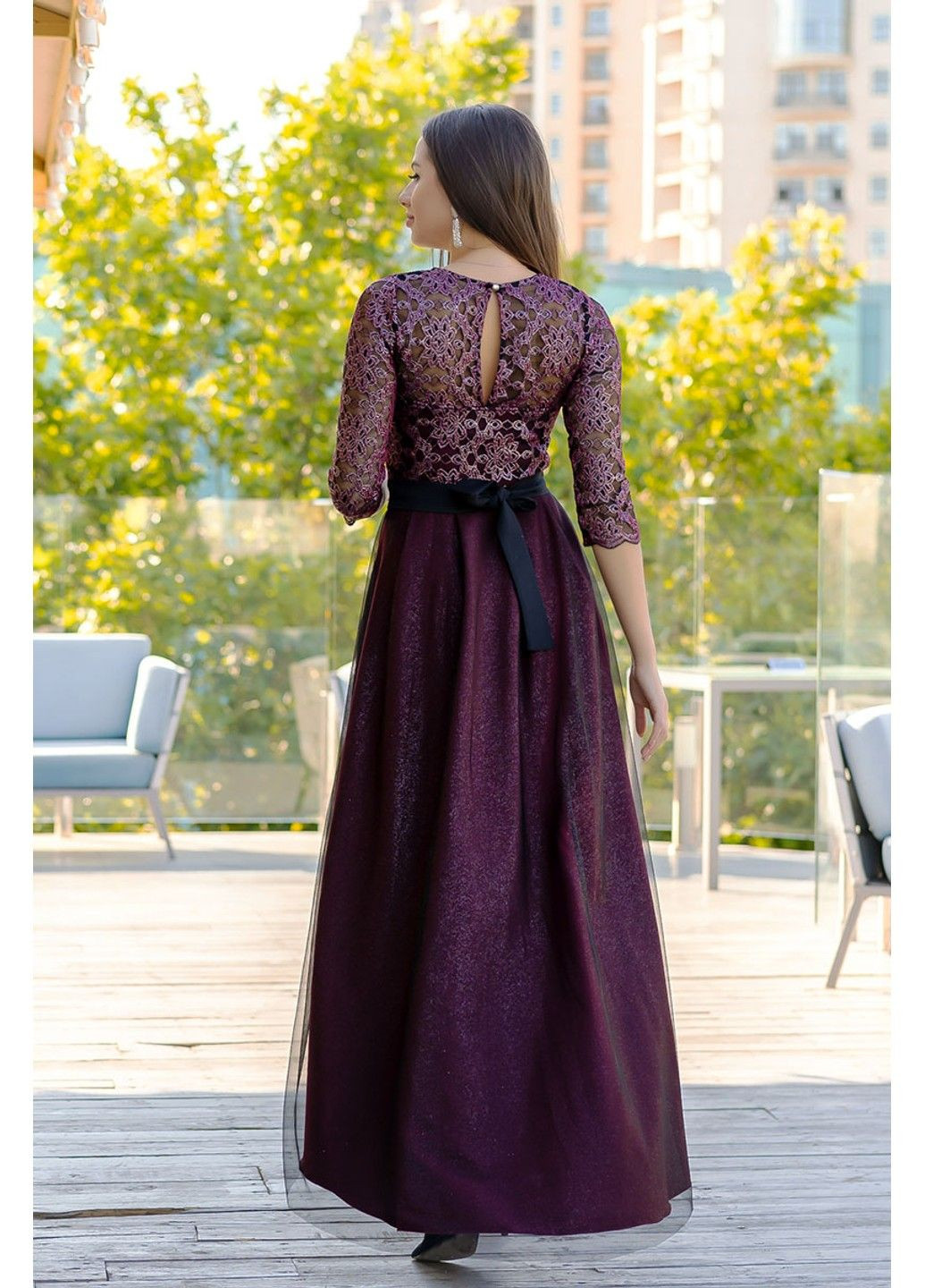 Бордовое коктейльное платье 9170e бордо Tanita-Romario