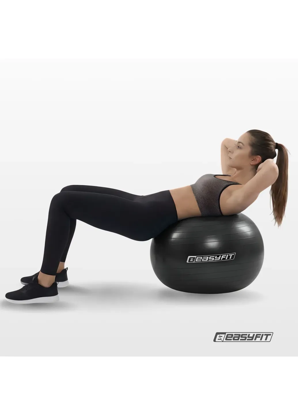 Фитбол BalanceBall 55 см черный (гимнастический мяч для фитнеса, упражнений и тренировок) EasyFit (406997257)