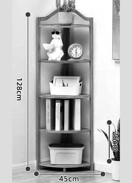 Стелаж кутовий з дерева Кенмор 4 капучино (УСП-402009) No Brand (327846322)