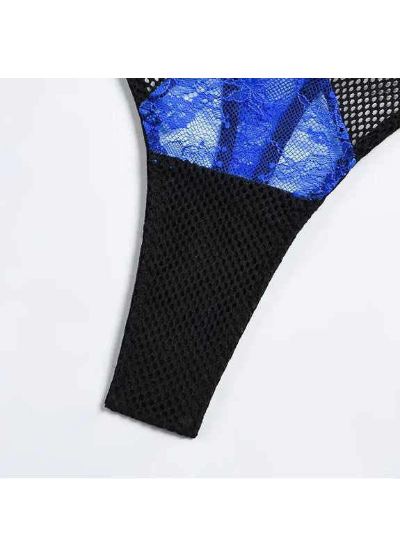 Синій демісезонний мереживний комплект із поясом. мереживний комплект спідньої білизни ліф із кісточками широкий пояс No Brand