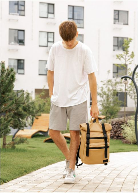 Чоловічий рюкзак ролл унісекс RollTop LTT бежевий (R-24238026m-VS) Sambag (302450054)
