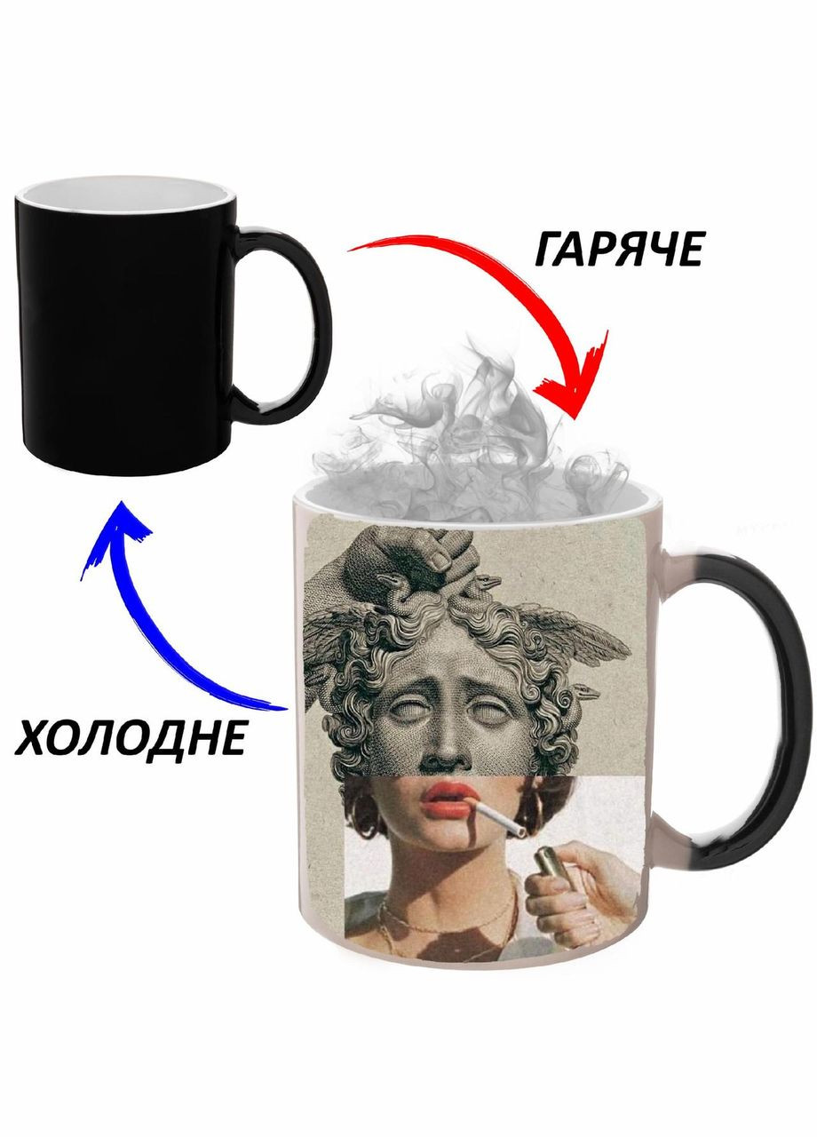 Чашка хамелон (кухоль, горнятко) Арт #0313 Чорна 330 мл No Brand (323470864)