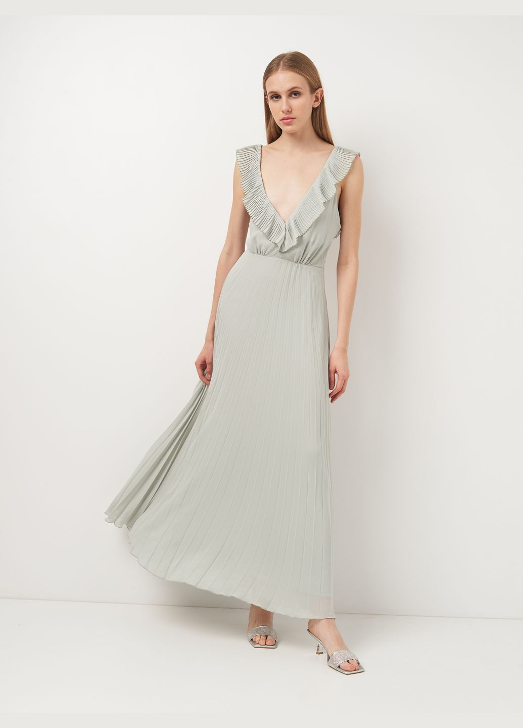 Фісташкова кежуал плаття, сукня H&M однотонна