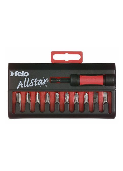 Держатель бит магнитный с ограничителем глубины завинчивания + набор бит 10 шт C 6.3 02090116 (14182) Felo (295040249)