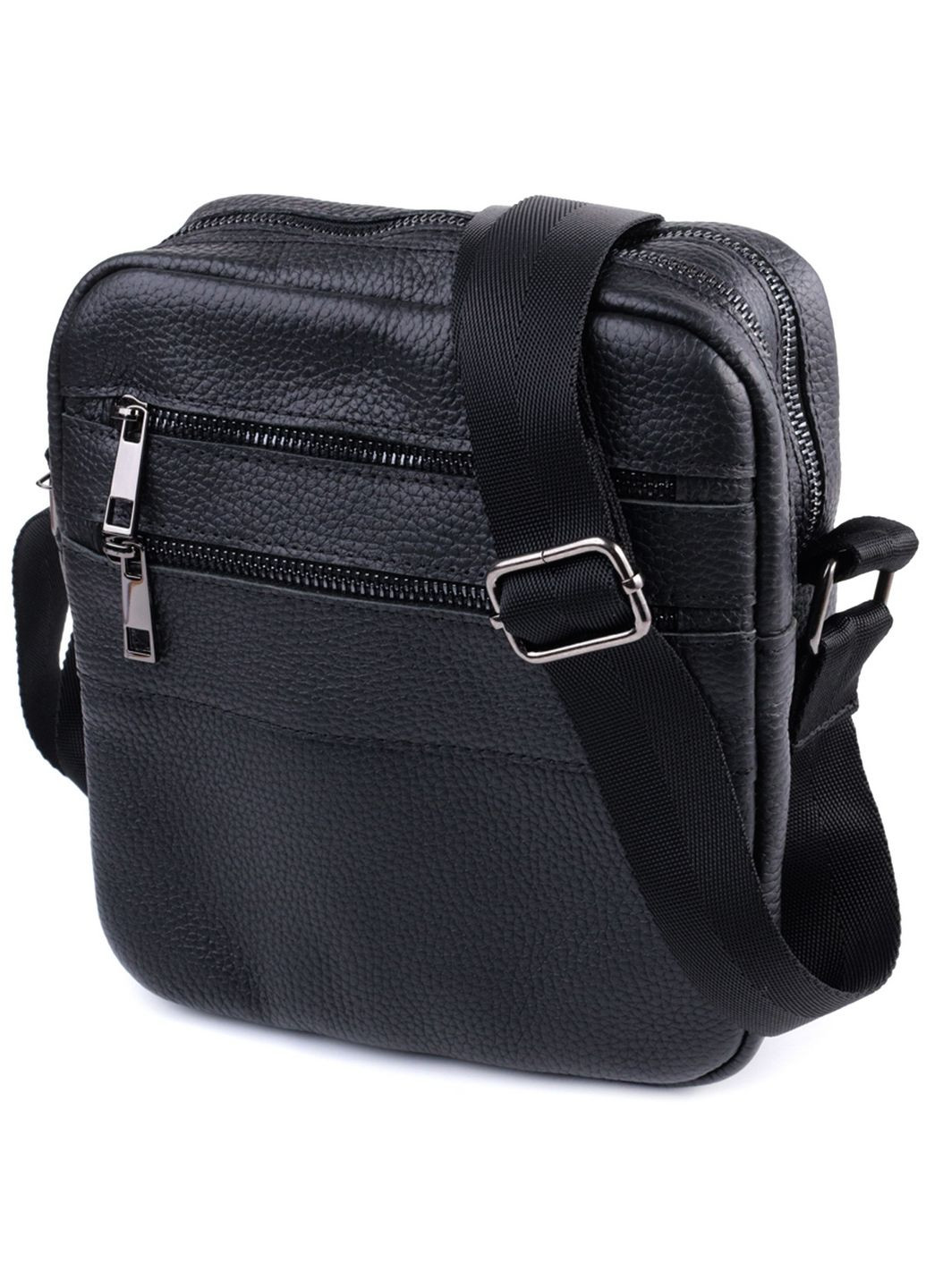 Мужская сумка мессенджер из зернистой натуральной кожи 19х21х7 см Shvigel (315868773)