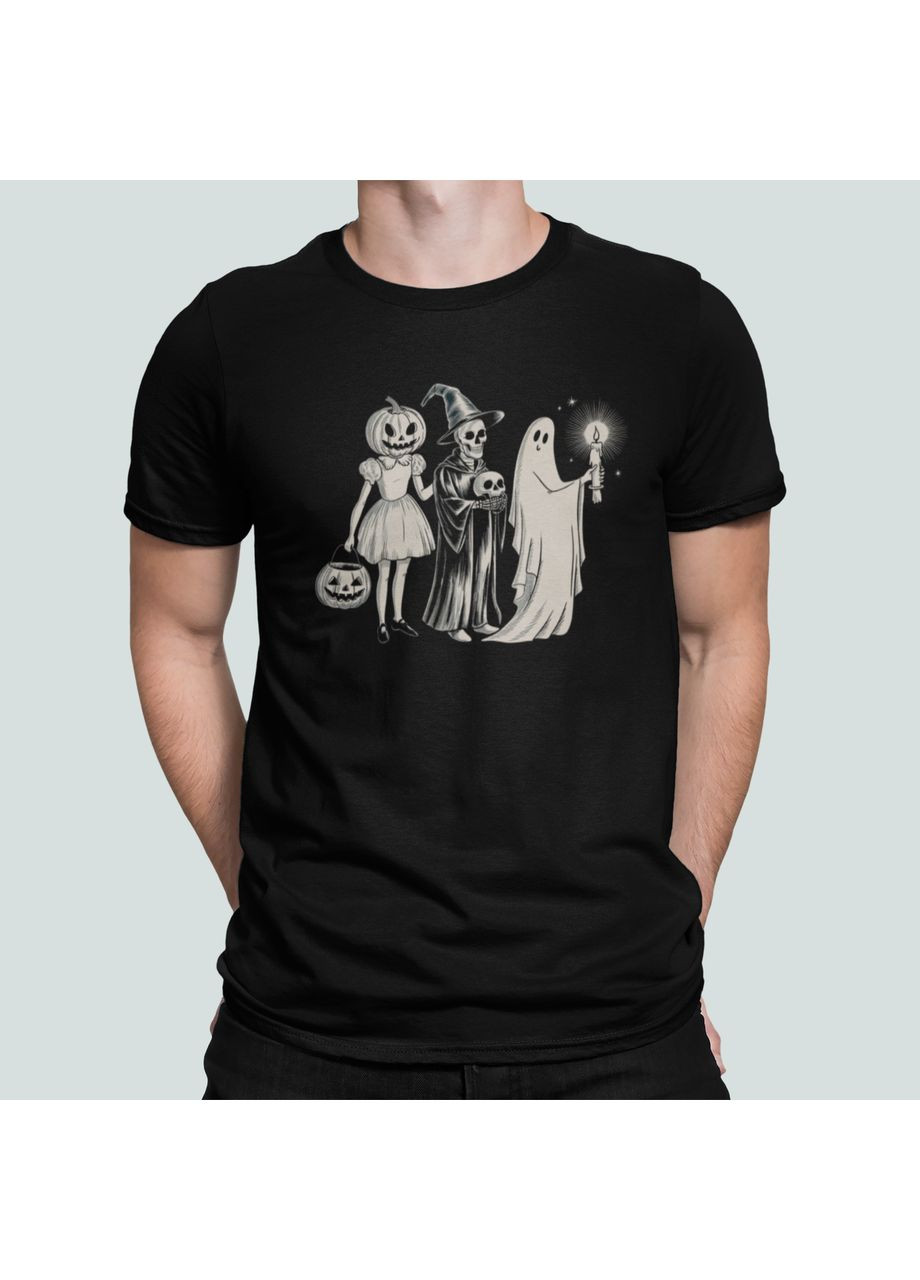 Черная мужская футболка с принтом встречайте хэллоуин Stedman