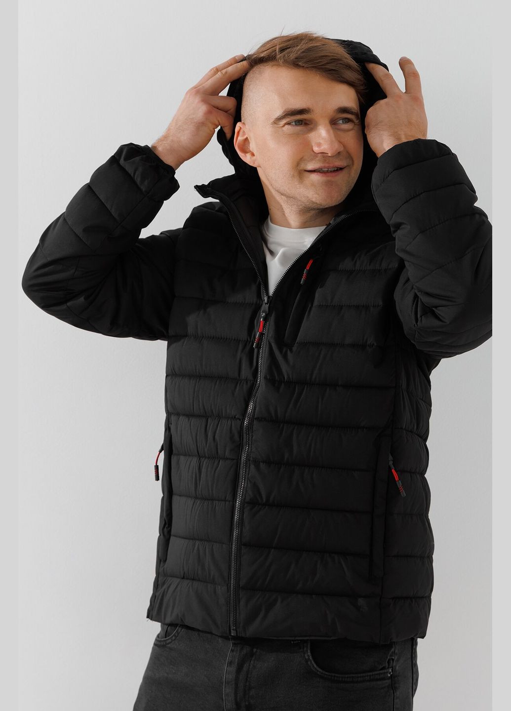 Черная демисезонная куртка однотонная мужская 2320 черный shop (2000990873125) No Brand