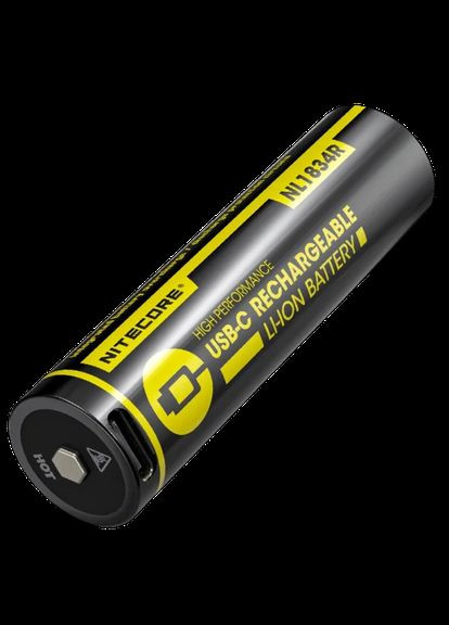Акумулятор 18650 NL1834R 3400mAh 3.7V Li-Ion із зарядкою від USB-C (Чорний) Nitecore (336380928)