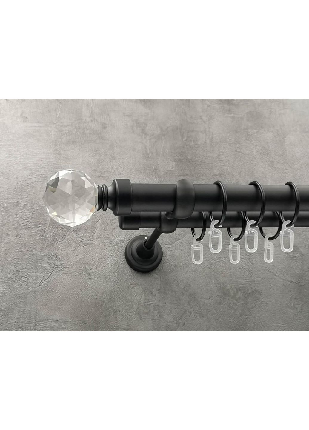 Карниз Люмієра гладка штанга подвійний відкритий 25/19 мм 320 см Чорний матовий Quadrum (352778109)