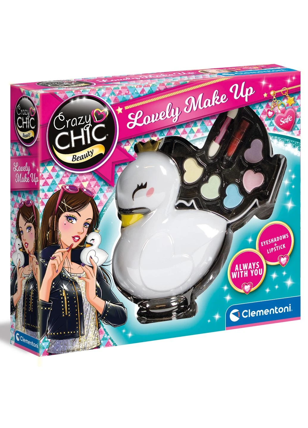 Дитячий набір косметики для макіяжу "Lovely Make Up. Swan", серія "Crazy Chic" (18632) Clementoni (381923251)