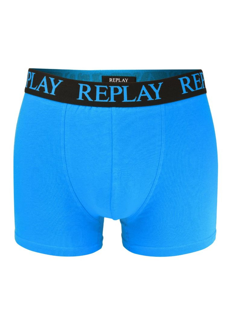 Чоловічі анатомічні труси боксери (2 шт) колір чорний/насичений-синій. Італія Replay Боксери (323220859)