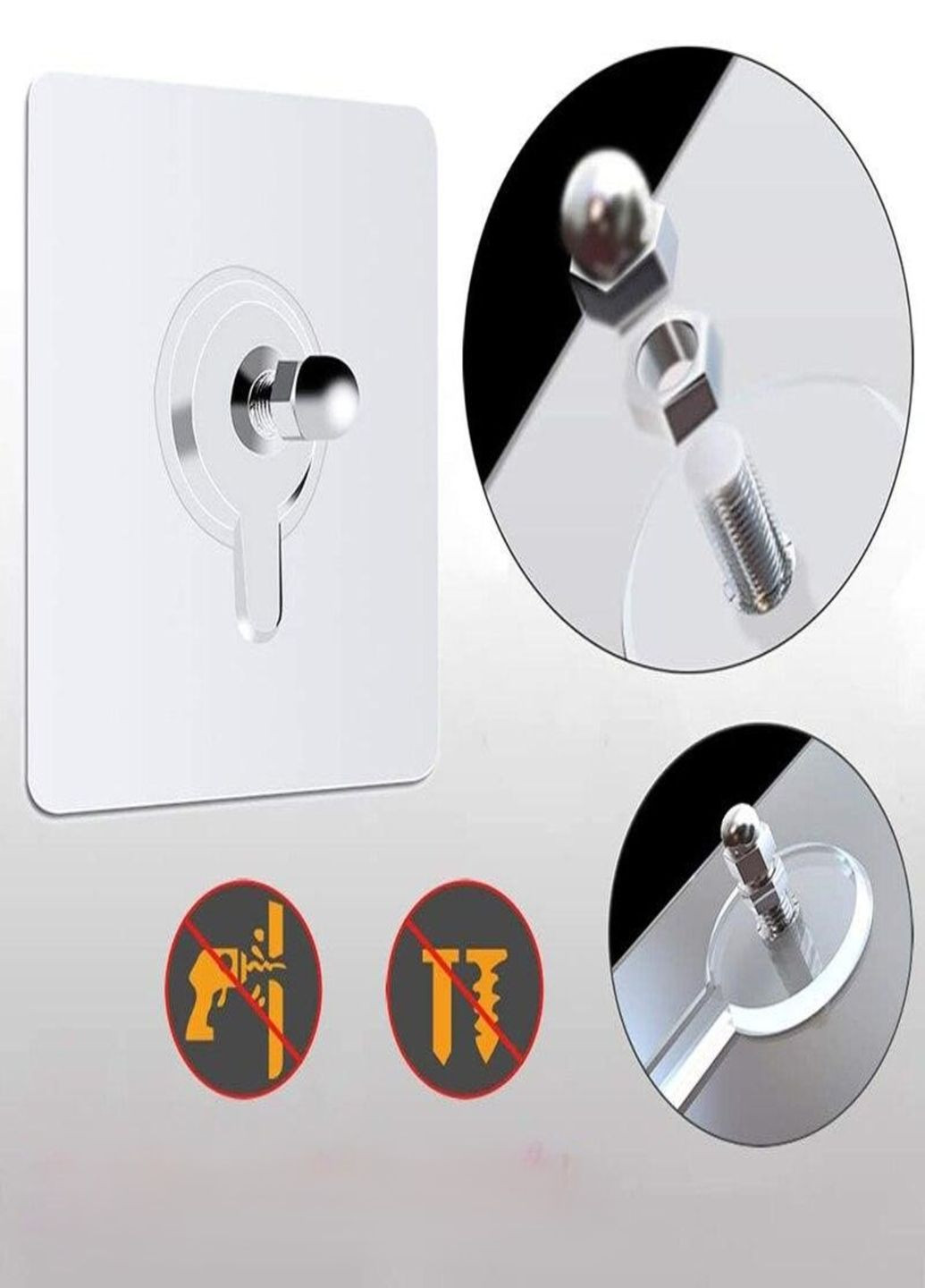 Універсальний тримач (6шт.) без свердління стін на липучці 12мм No Brand (322578184)