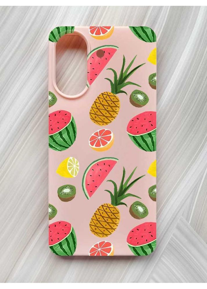 Матовый розовый чехол на Xiaomi Redmi 13C / Poco C65 Фруктовый микс (принт 347) Creative (355401191)