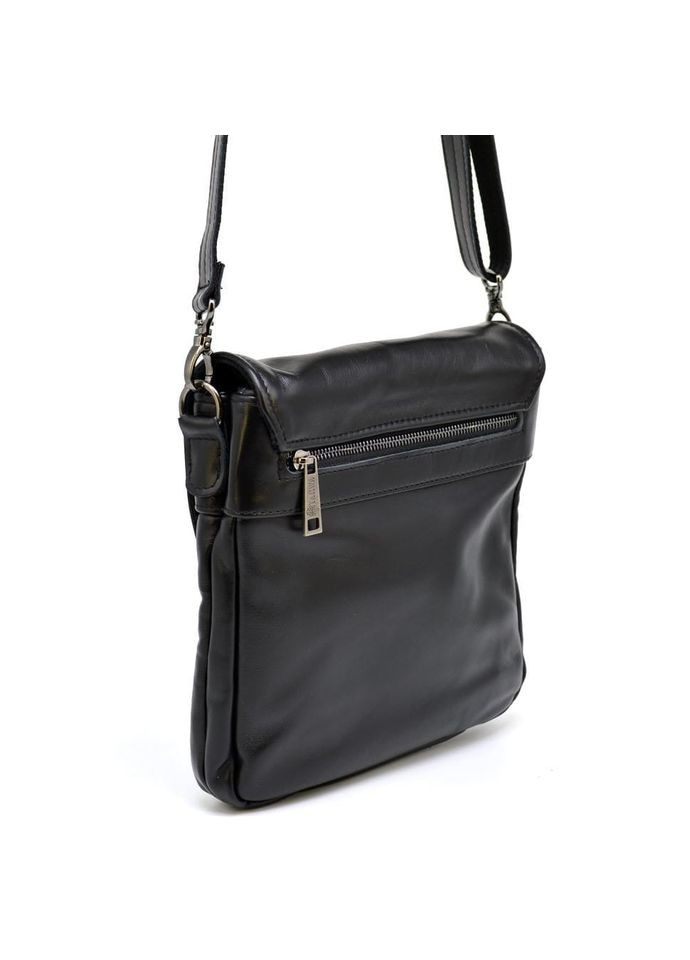 Чоловіча шкіряна сумка через плече планшет месенджер із натуральної шкіри чорна 25*24*5 см TARWA (329148076)