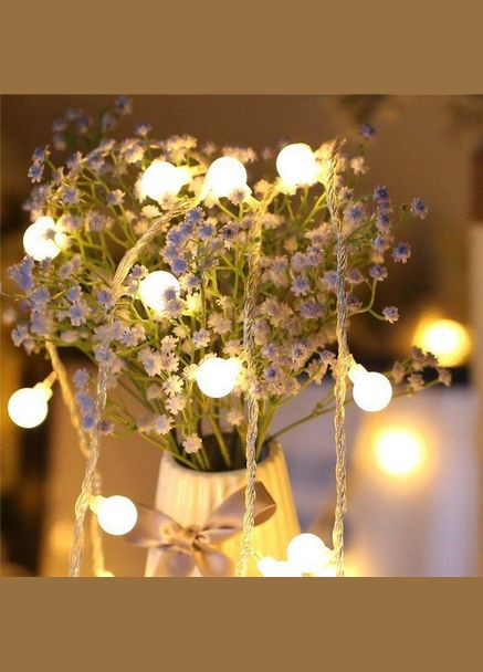 Гирлянда светодиодная Smart 40 Outhome теплый белый/шарики в форме вишни 6 м (S4LDOTHM) No Brand (302392512)