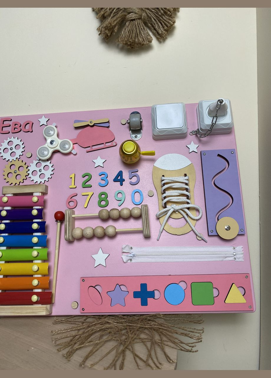 Бизиборд для девочки развивающая деревянная игрушка 40х60 см No Brand (355890481)