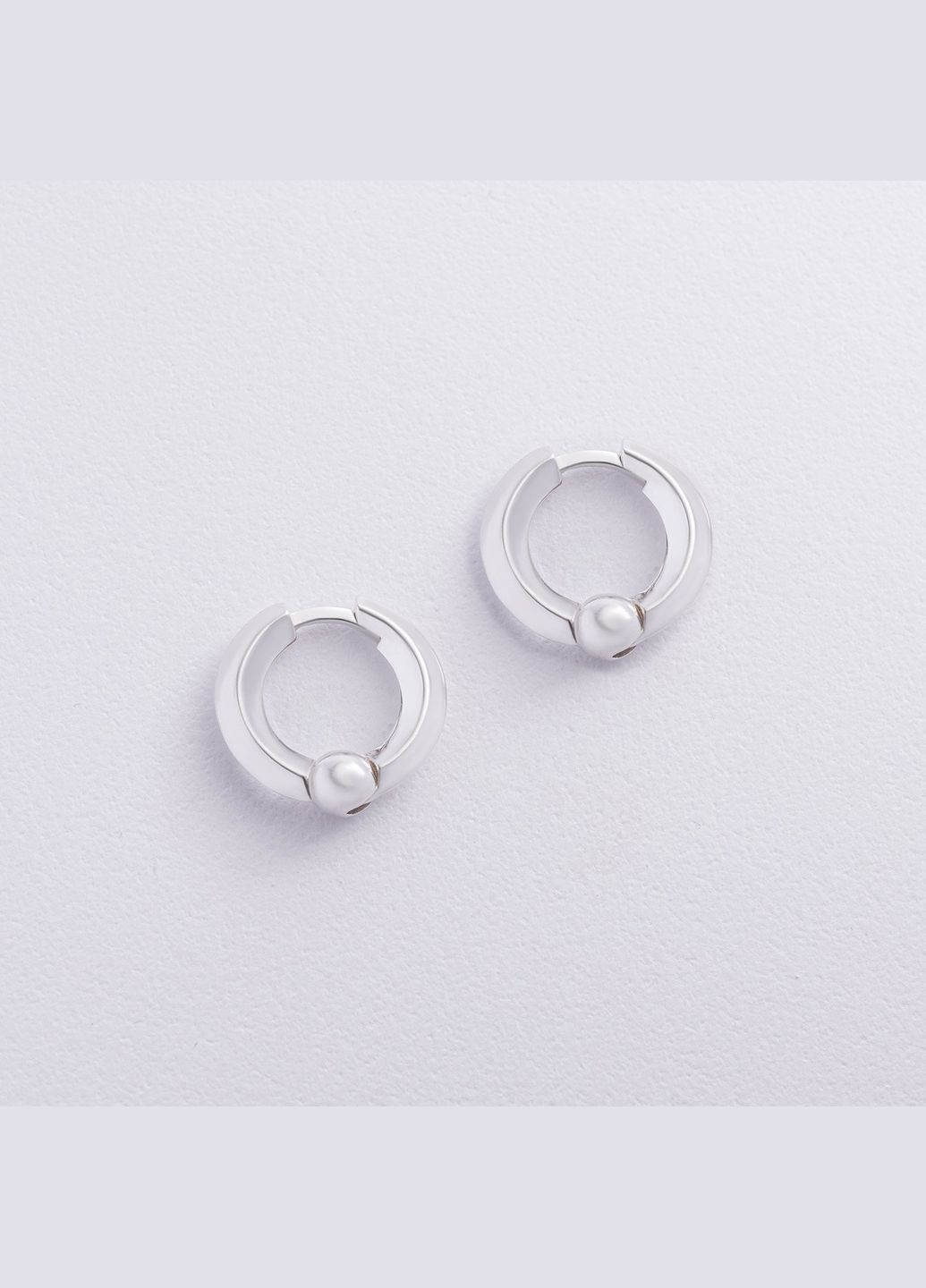 Срібні сережки кільця Alessia 123398 Oniks (292849942)