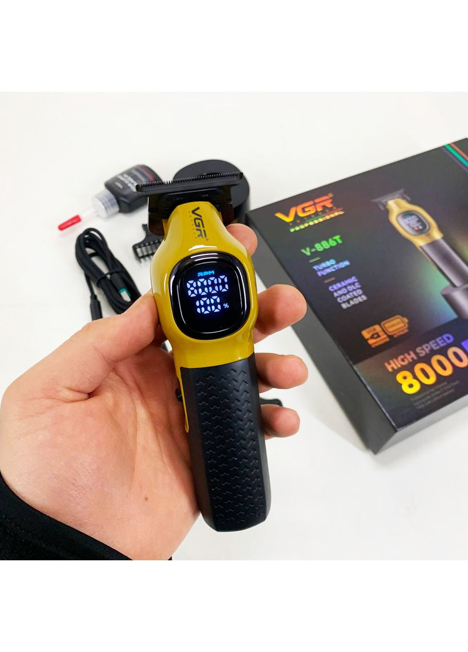 Тример для стрижки волосся V-886T GOLD 8000RPM 4 насадки VGR (369612525)