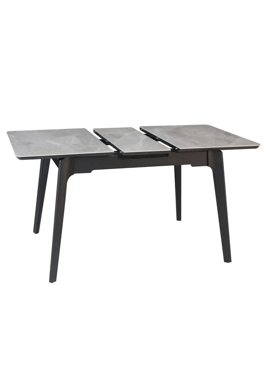 Стіл обідній BERLIN CERAMIC 111(140)x75 см МДФ + кераміка сірий глянець чорний каркас No Brand (400359790)
