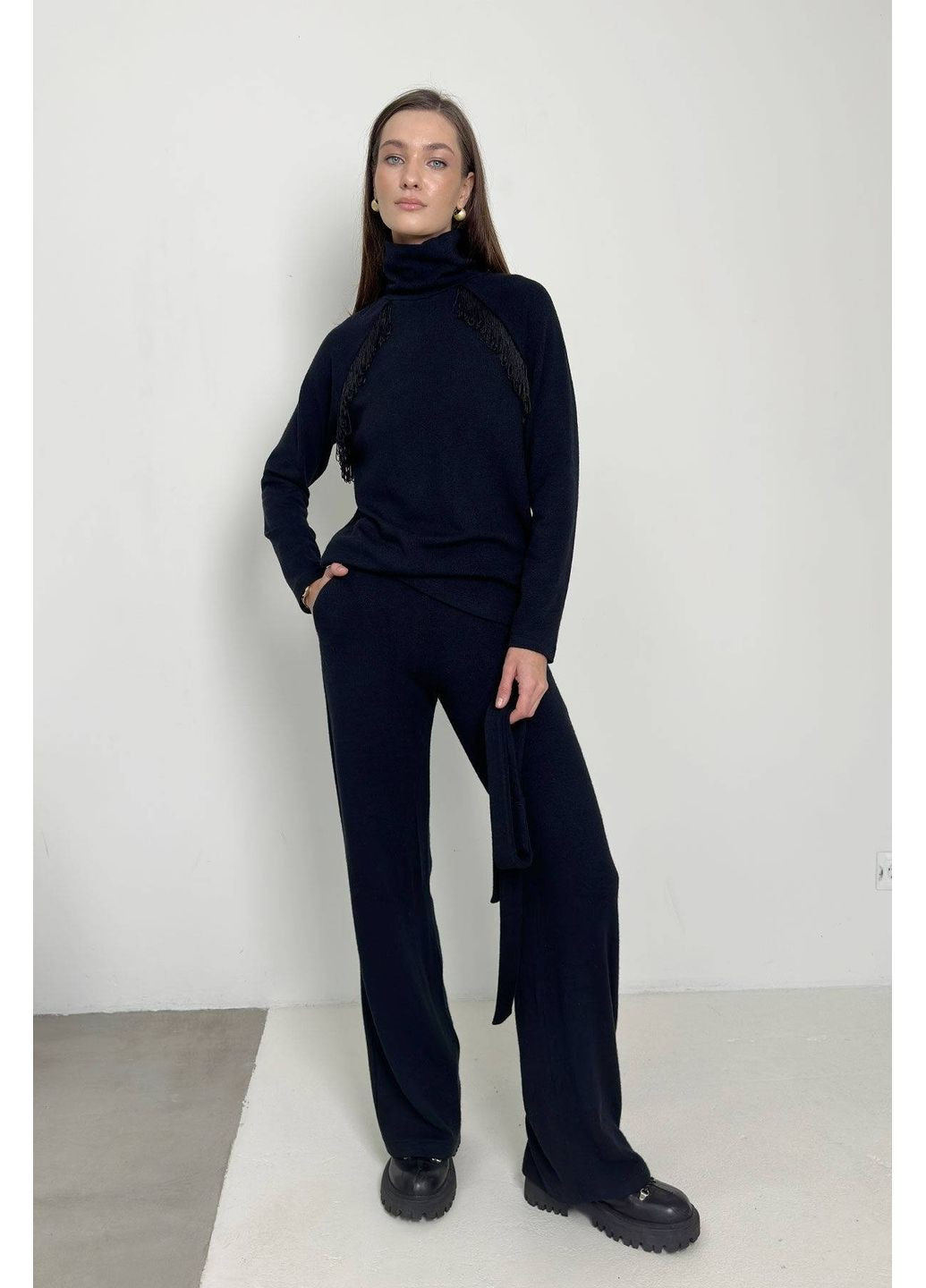 Трикотажный костюм (гольф, брюки), цвет Темно-синий Nenka (367831815)