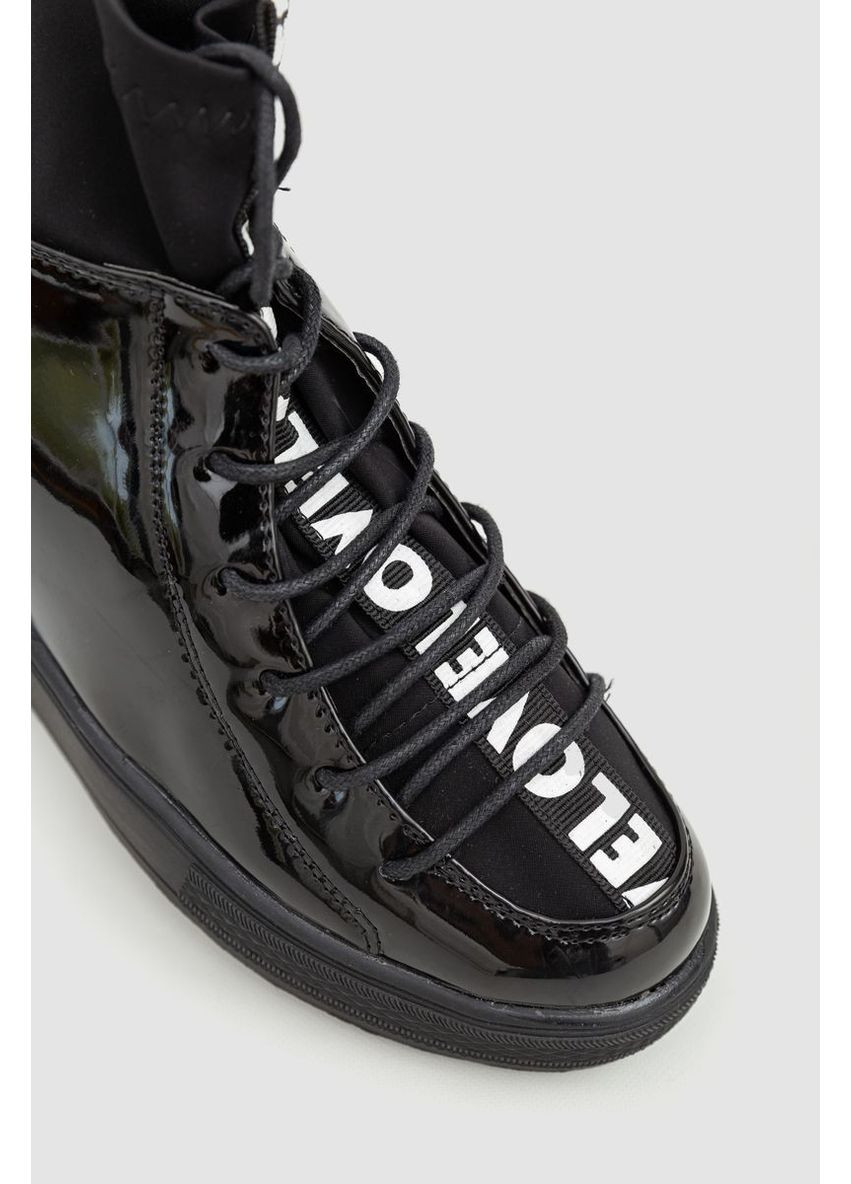 Ager Туфли-сникерсы женские лаковые, 131RA80-1 черный з, украина — демисезон (369506498)