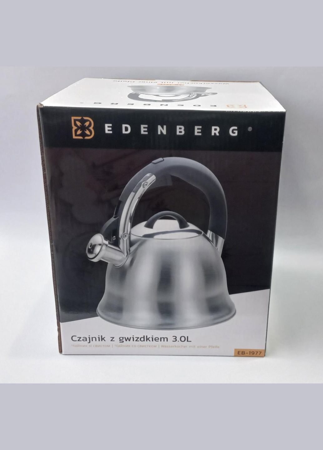Чайник зі свистком 3л із нержавіючої сталі EB-1977 Edenberg (301941358)