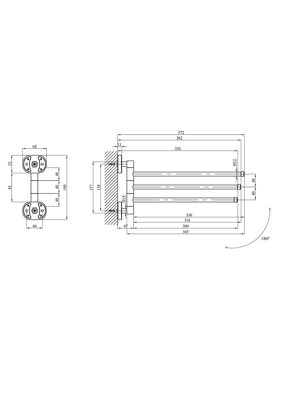 Полотенцедержатель KRM Elbe - ACC2913 Kroner (368599578)