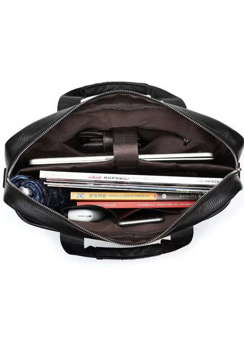 Шкіряна чоловіча сумка для ноутбука і документів чорна 143412 Tiding Bag (359380747)