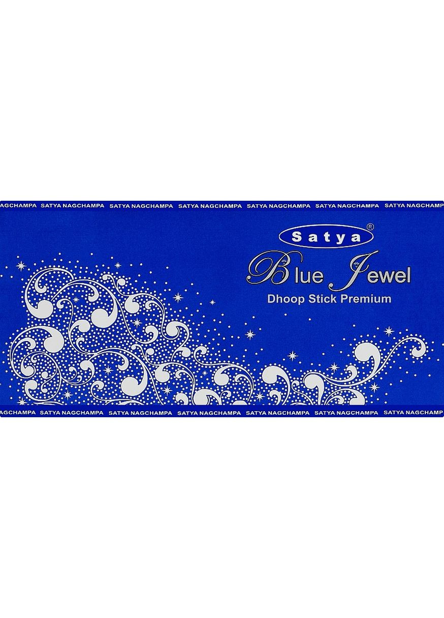 Пахощі палички "Синій дорогоцінний камінь" Blue Jewel Dhoop Sticks Premium 20шт (1201677-31101549) Satya (368633593)