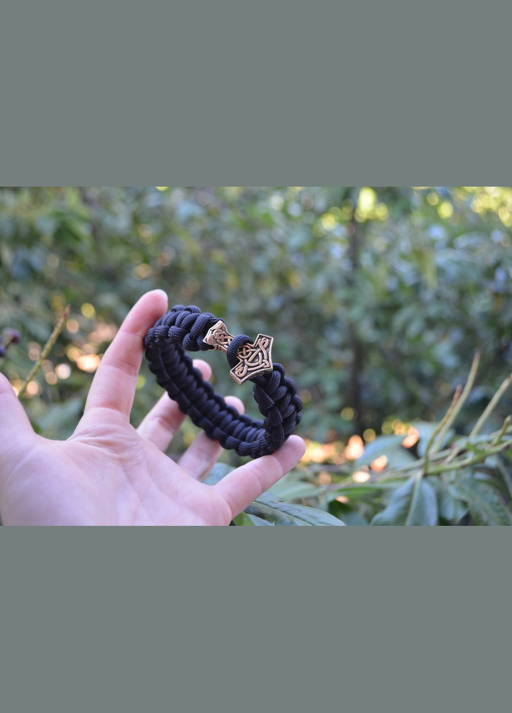 Браслет с Молотом Тора латунь из паракорда плетение кобра под заказ + брелок в подарок No Brand (341738809)