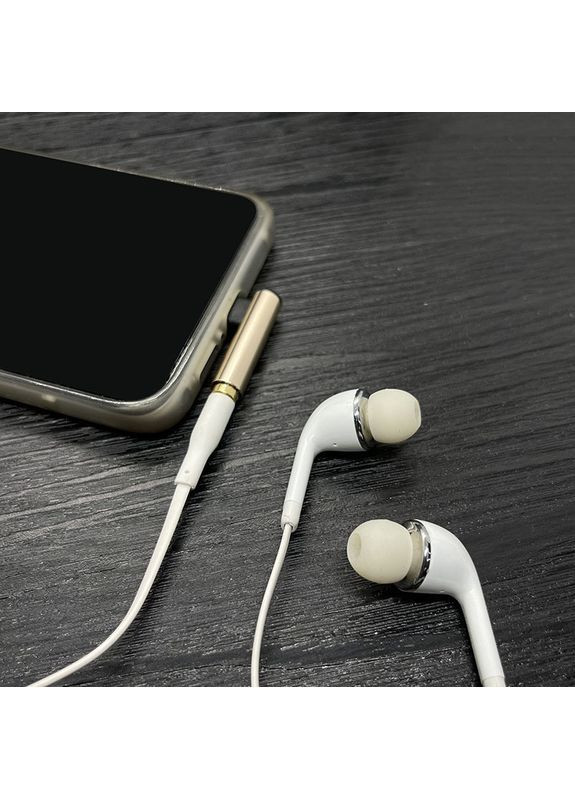 Перехідник USB-C Type C 3.5 mm Jack AUX Audio адаптер для прослуховування музики (золотистий) China (366666339)