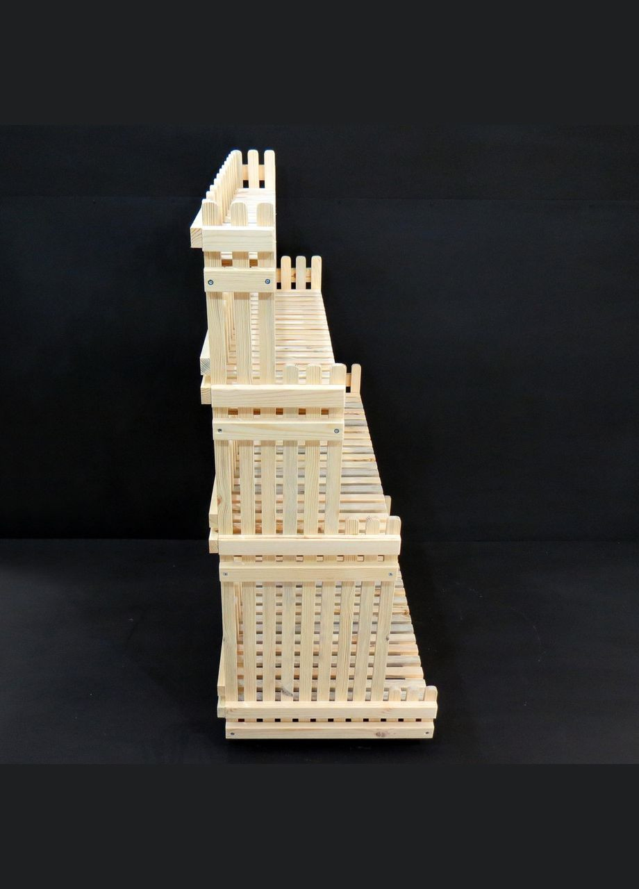 Подставка для цветов из дерева Албуфейра 100 на колёсиках бланже (ЦВТ-119601) No Brand (328227466)