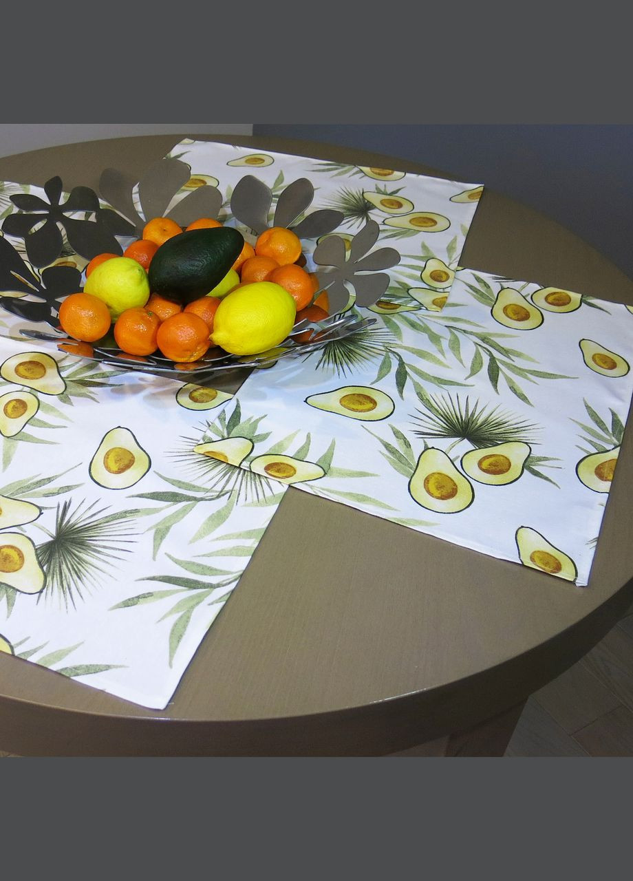 Набір з 2 сервірувальних килимків - підтарільників, серветка під тарілку "Авокадо" Maystat (305390630)