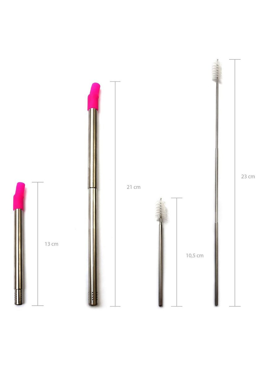 Бомбилья Туризмо (21 см) + складной ершик (23 см) розовая No Brand (305064762)